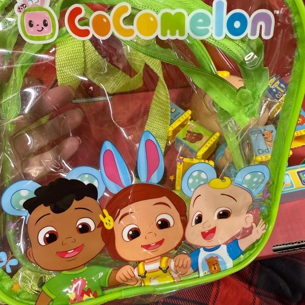 CocoMelon Clear Backpack & JJ Interactive Phonics Toy Set